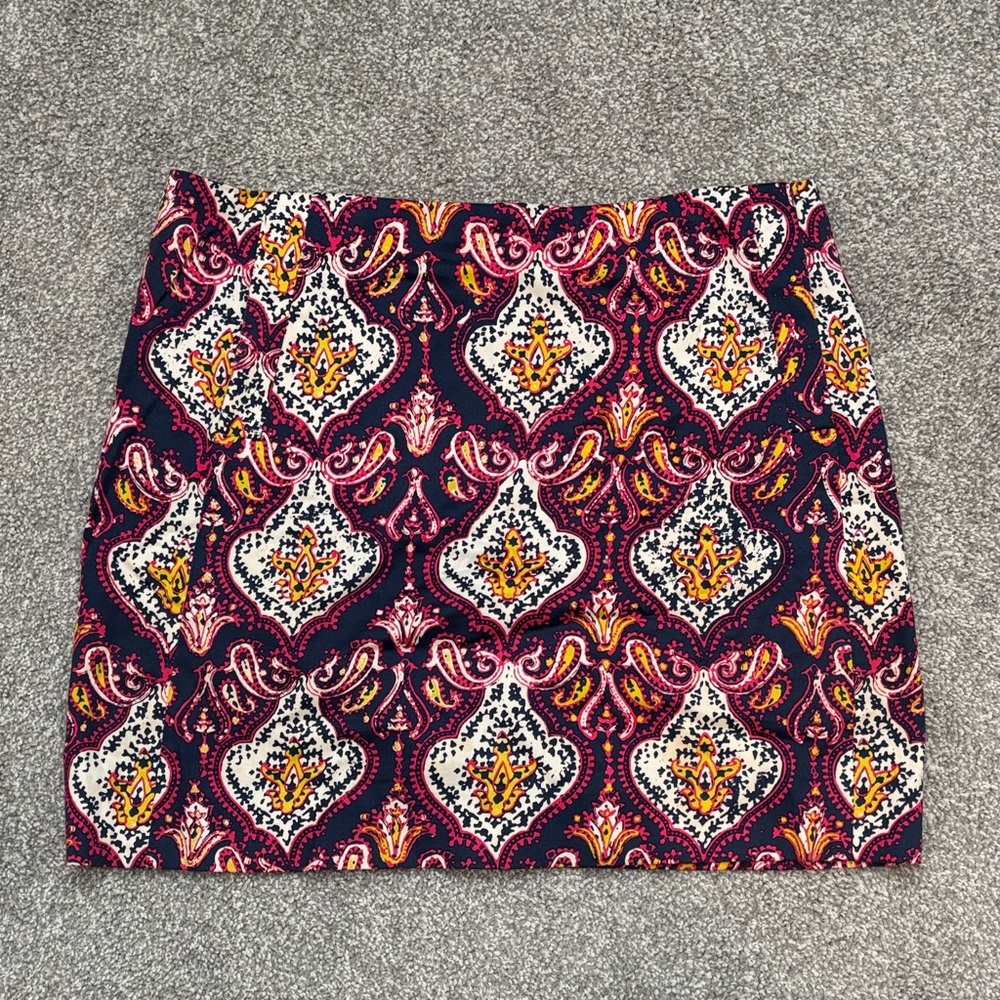 J. Crew Factory Vibrant Patterned Mini Skirt